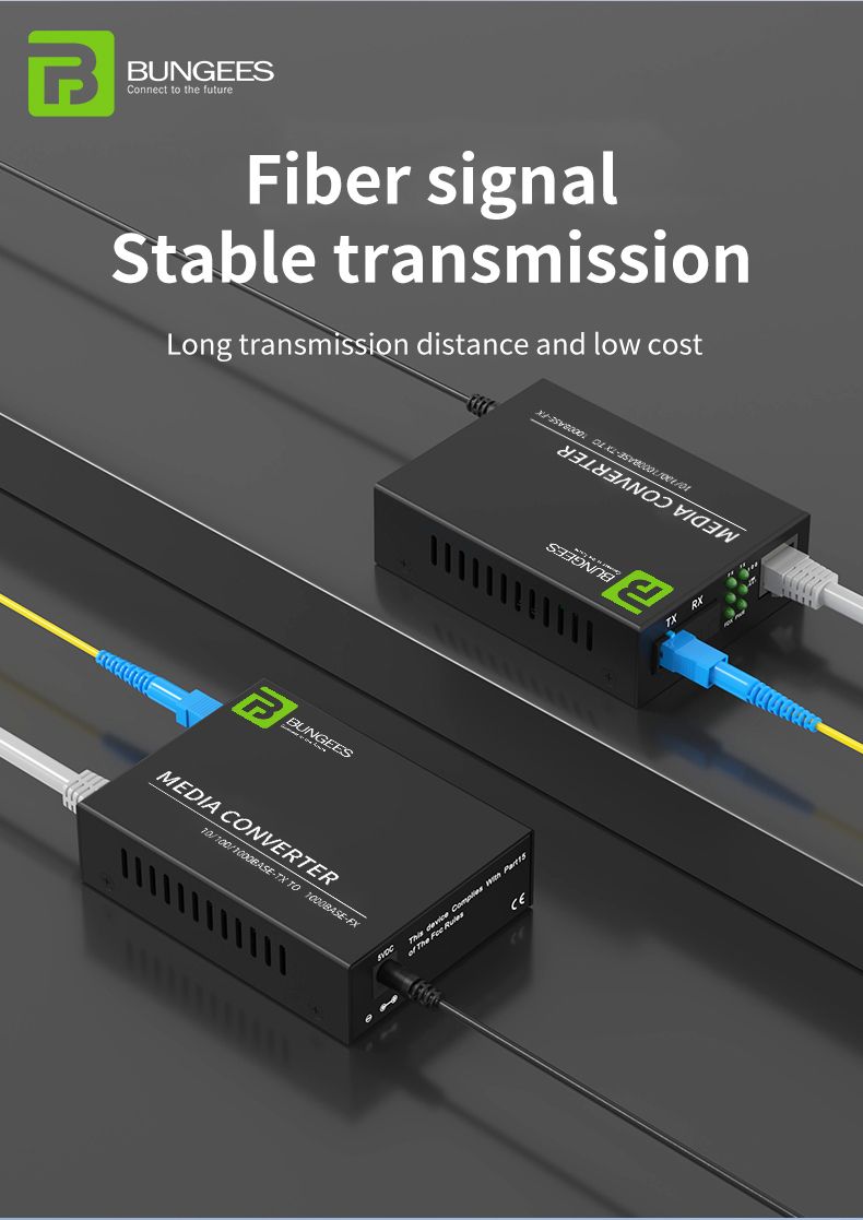 Bungees Fiber Media Converter Pair 10/100/1000 Giga view 5